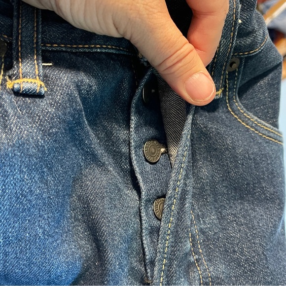 VINTAGE Levis 501 Jeans Mens 32x30 Blue Straight Leg Regular Fit Dark Wash Y2K - Picture 7 of 7